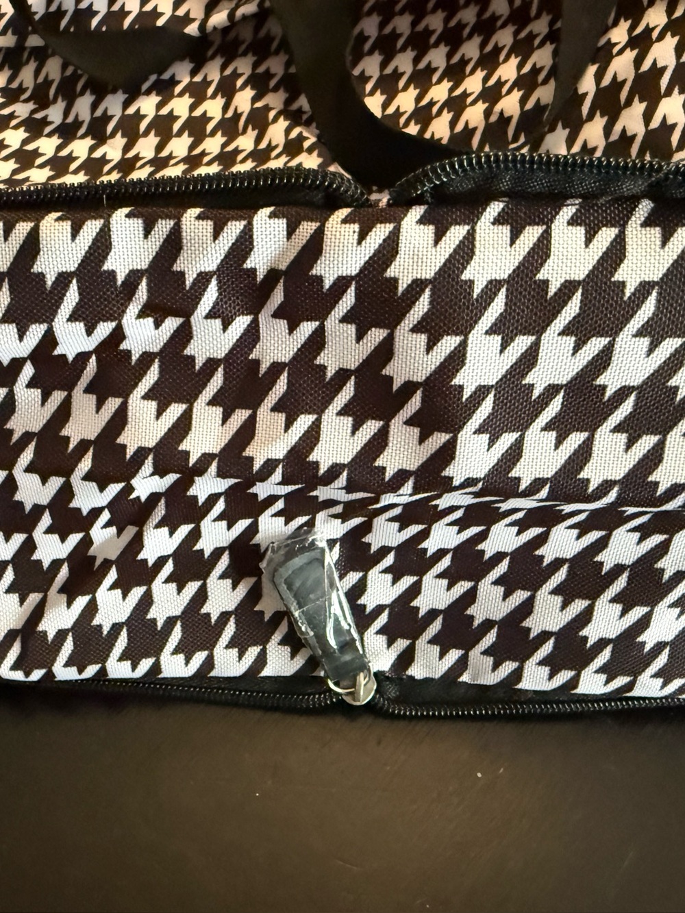 Black & White Houndstooth Travel/Duffel Bag